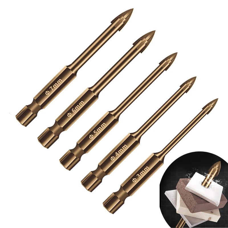 Multifunctional Cross Alloy Drill Bit Tip for Woodwork