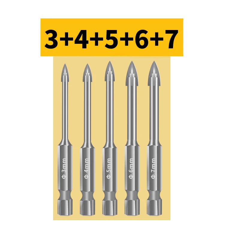 Multifunctional Cross Alloy Drill Bit Tip for Woodwork